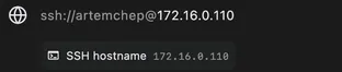 The SSH hostname override applied to an item's ssh:// URL.